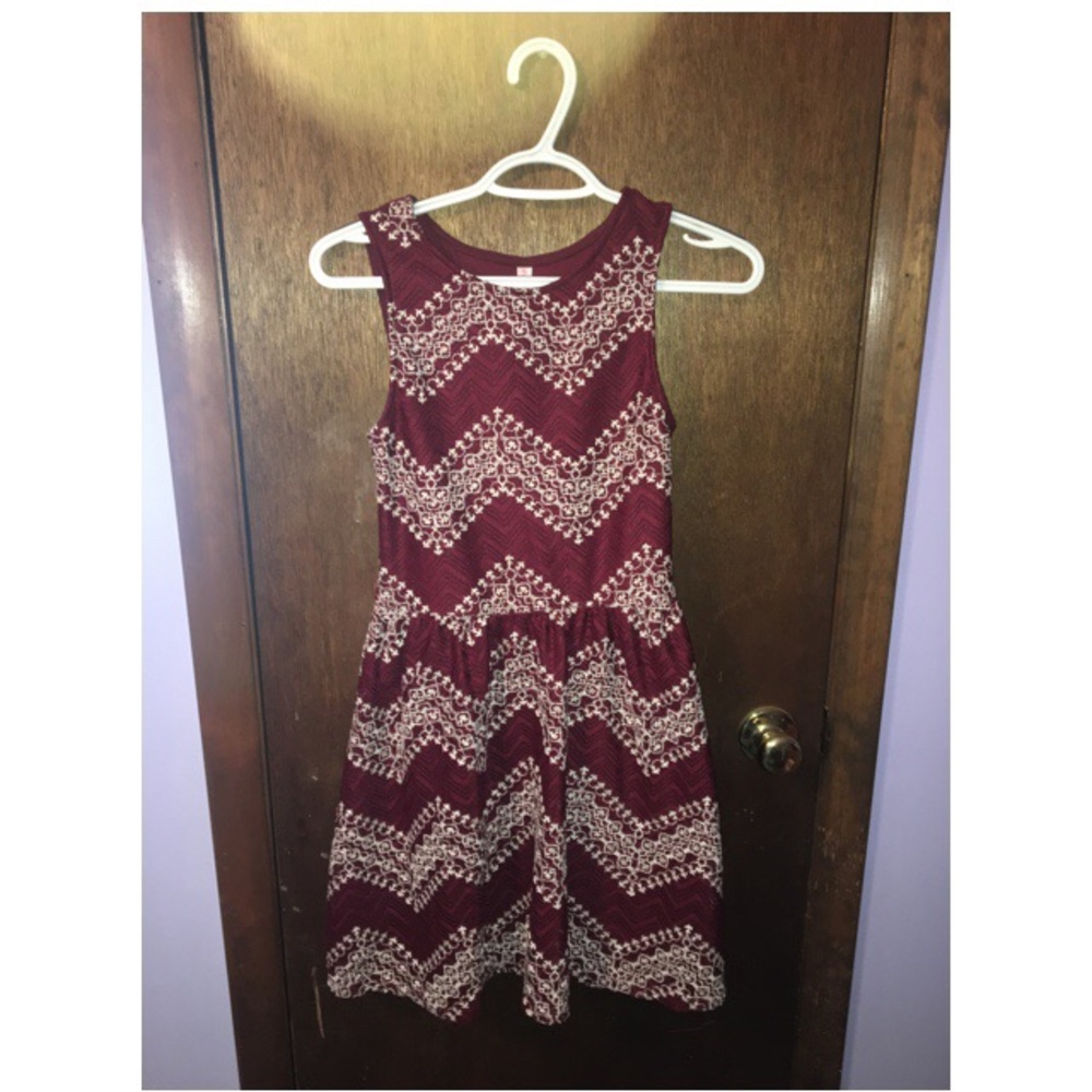 Xhilaration Red Chevron Lace Dress